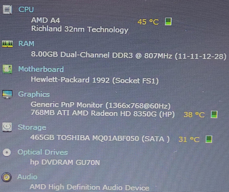HP ProBook 655 G1 AMD A4-5150M 2.7GHz 8GB RAM 500GB HDD 15.6\\"