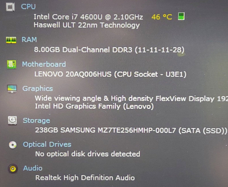 Lenovo Thinkpad T440s i7-4600U 2.1GHz 8GB RAM 256GB SSD 14\\"