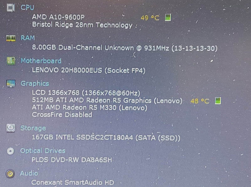 Lenovo ThinkPad E575 AMD A10-9600B 2.4GHz 8GB 180GB SSD 15.6\\"