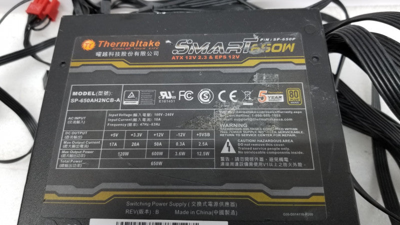 Thermaltake Smart 650W Desktop Power Supply SP-650AH2NCB-A