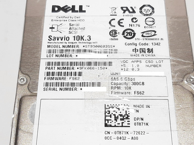 15x DELL Savvio ST9300603SS 0T871K 10K.3 300GB SAS 2.5\\" Hard Disk Drive