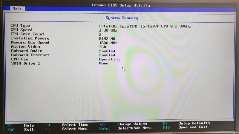 Lenovo ThinkCentre M83 Mini, Core i5-4570T 2.9Ghz 8GB No HDD/Wi-Fi/Power Adapter