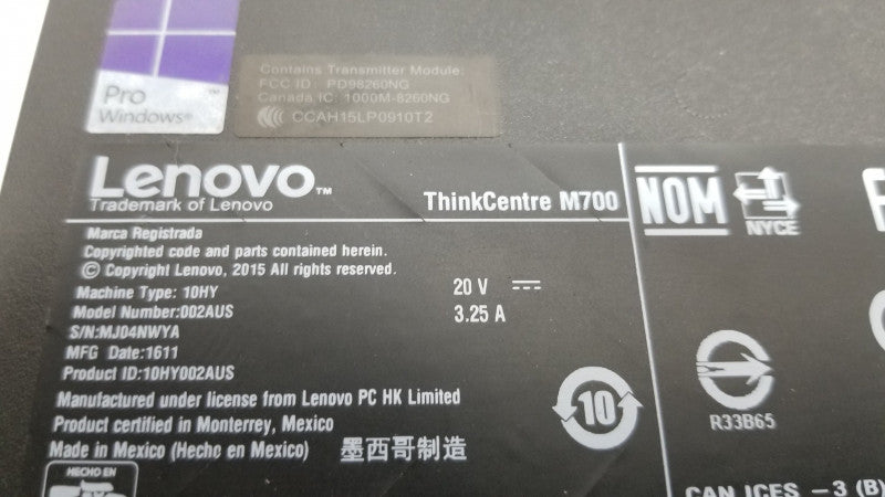 Lenovo ThinkCentre M700 i5-6500T @ 2.50ghz / 8gb ram DDR4 / no HDDs