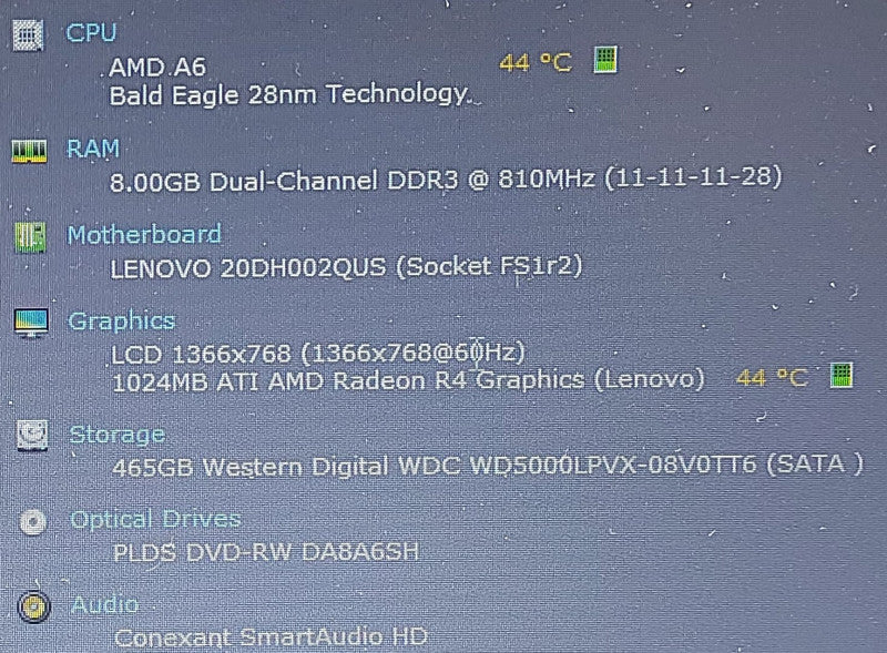 Lenovo ThinkPad E555 AMD A6-7000 2.2GHz 8GB RAM 500GB HDD 15.6\\"