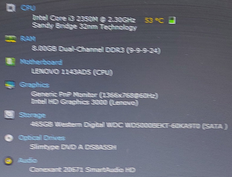 Lenovo ThinkPad E520 i3-2350M 2.3GHz 8GB RAM 500GB HDD