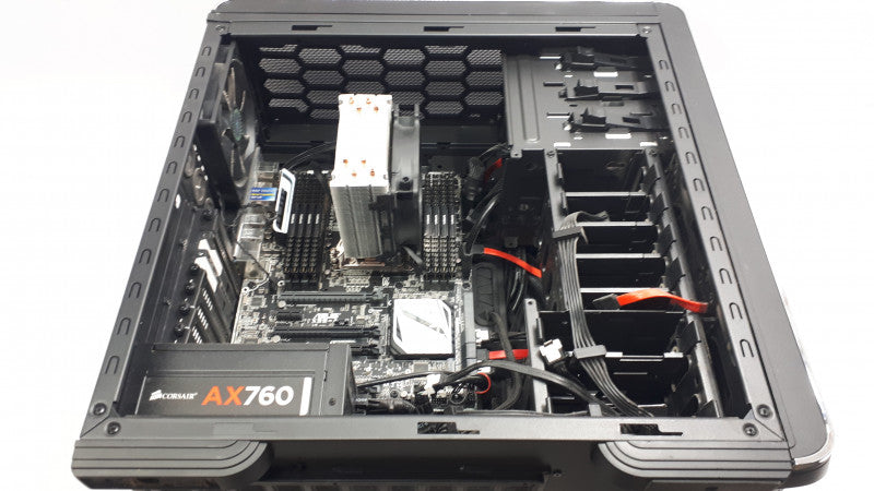 Custom PC- ASUS X99-A Motherboard, 64GB DDR4, i7-5820K 3.3GHz, No HDD/GPU (Missing Front Panels)