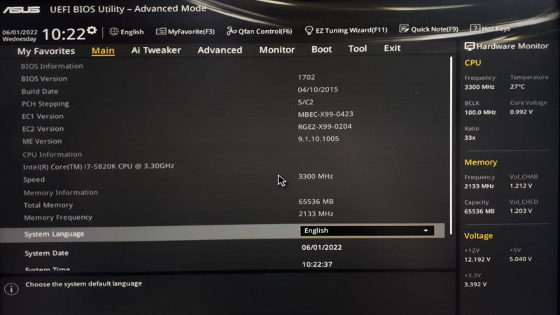 Custom PC- ASUS X99-A Motherboard, 64GB DDR4, i7-5820K 3.3GHz, No HDD/GPU (Missing Front Panels)