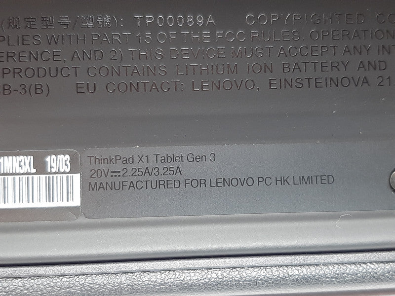 Lenovo ThinkPad X1 Tablet Gen3 TP00089A i7-8650U@1.9GHz 16GB RAM 512GB SSD