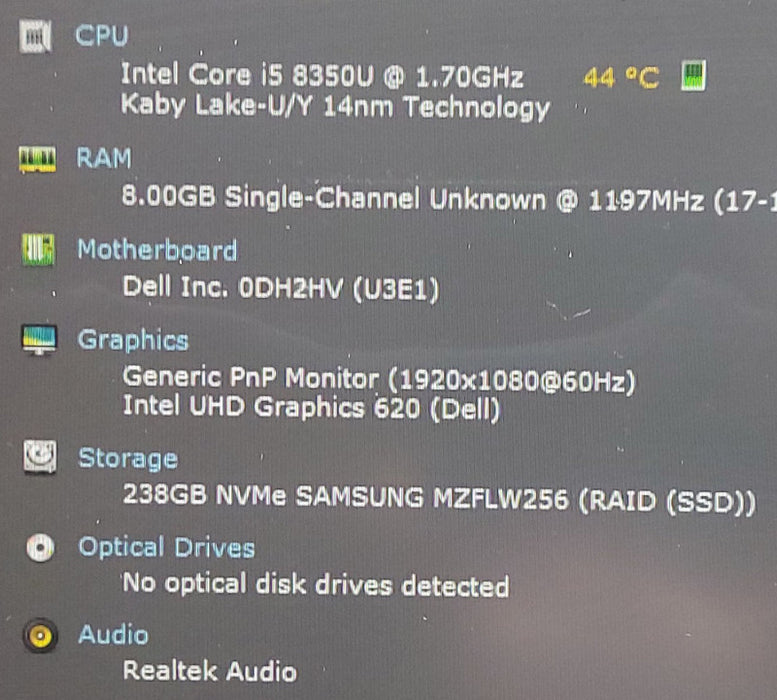 Dell Latitude 5490    i5-8350U 1.7GHz 8GB RAM 256GB SSD 14\\"