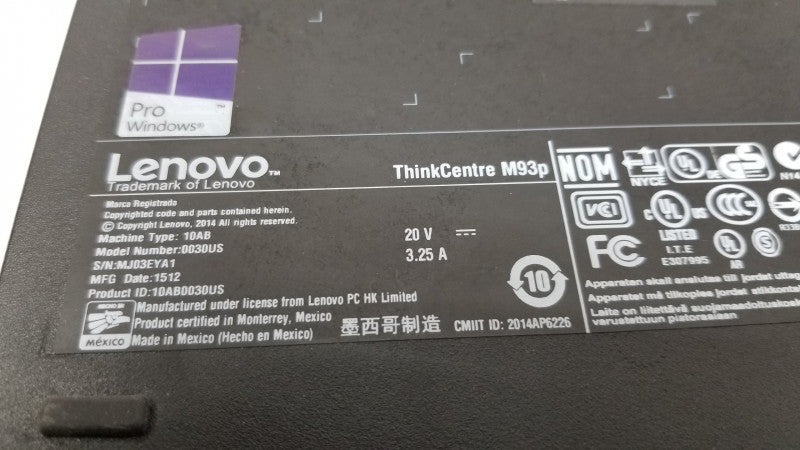 Lenovo Thinkcenter M93p I7-4765T @ 2.00ghz / 8gb ram / no 2.5\\" HDD
