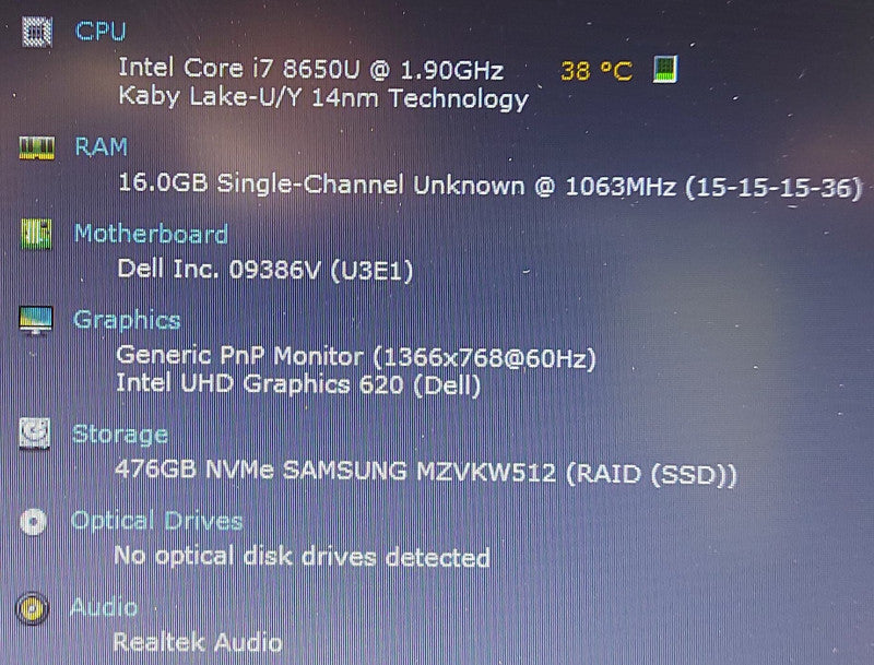 Dell Latitude 7290 i7-8650U 1.9GHz 16GB RAM 500GB SSD 12.5\\"