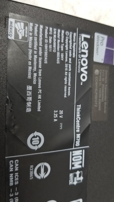 Lenovo Thinkcenter M700 I5-6500T @ 2.50ghz / 8gb ram / see notes