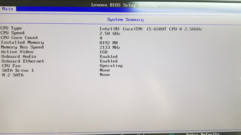 Lenovo Thinkcenter M700 I5-6500T @ 2.50ghz / 8gb ram / see notes
