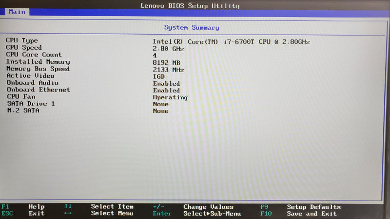 Lenovo ThinkCentre M700 mini, Core i7-6700T 2.8Ghz, 8GB DDR4, No HDD/Power Adapter/Antenna