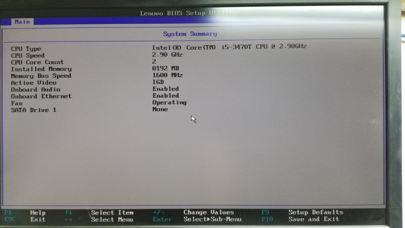 Lenovo ThinkCenter M92p i5-3470T @ 2.90ghz / 8gb ram / see notes