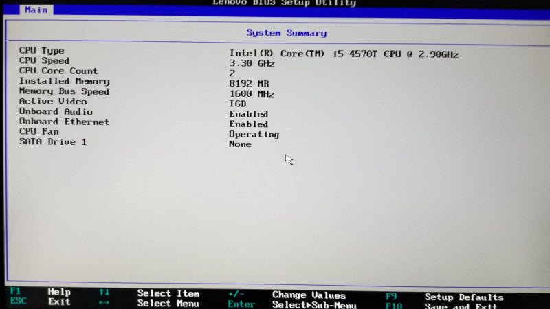Lenovo Thinkcenter M93p i5-4570T @ 2.90ghz / 8gb ram / no HDDs