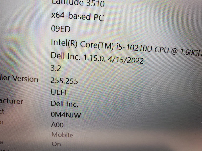 Dell latitude 3510, Intel i5-10210U, 8GB Ram, 240GB SSD, 15.6\\"