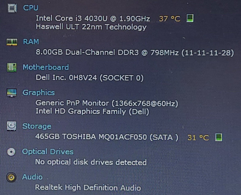 Dell Latitude E7440 i3-4030U 1.9GHz 8GB RAM 500GB HDD 14\\"