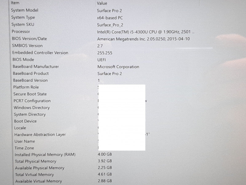 Microsoft Surface Pro 2 i5-4300U @2.5GHz 4GB RAM 64GB Flash w/ Keyboard