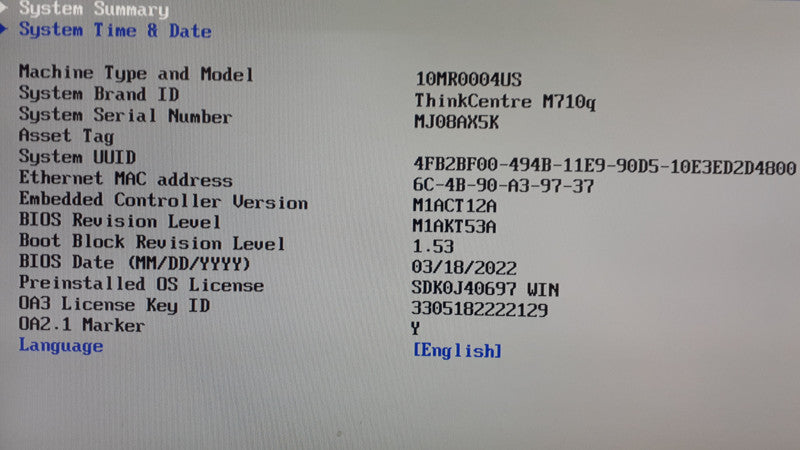 Lenovo ThinkCentre M710q USFF, i5-7500T 2.7GHz, 8GB DDR4, No HDD/No M.2 Sata