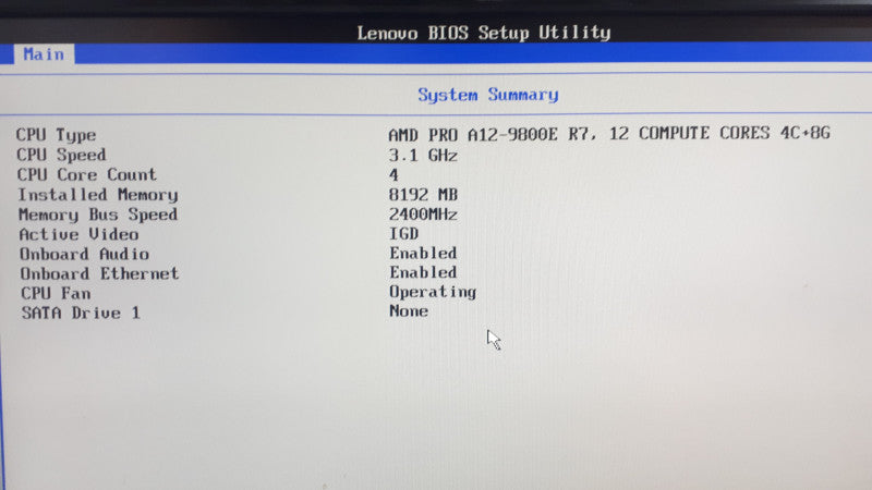 Lenovo ThinkCentre M715q USFF, AMD A12-9800E R7, 8GB DDR4, No HDD/No M.2 Sata