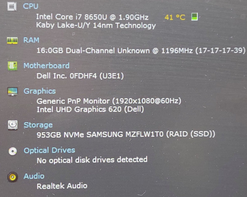 Dell Latitude 5490 i7-8650U 1.9GHz 16GB RAM 1TB SSD 14\\"