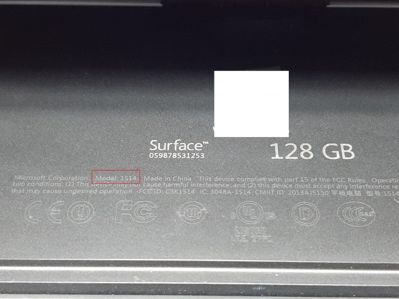 Surface Pro 1 1514 i5-3317U @1.7GHz 4GB RAM 128GB Flash w/ Keyboard -NO OS