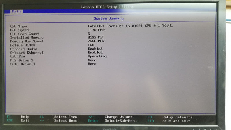 Lenovo Thinkcenter M720q i5-8400T @ 1.70ghz / 8gb ram / no antenna