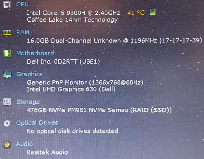 Dell Latitude E5410 i5-9300H 2.4GHz 16GB RAM 500GB SSD 14.1\\"