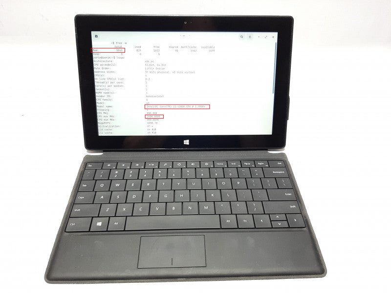 Surface Pro 2 1601 i5-4300U @ 2.9GHz 4GB RAM 64GB Flash w/Keyboard -NO OS