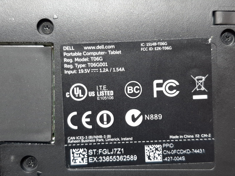 Dell Venue Pro T06G AtomZ3770 @ 1.46GHz 2GB RAM 64GB Flash -NO OS