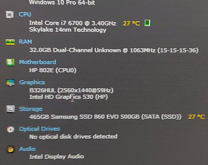 HP Z240 SFF i7-6700 32GB RAM DDR4 500GB SSD (NO WIFI)