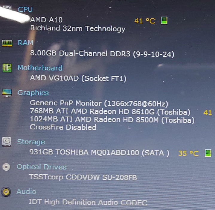 Toshiba Satelite S50D-AMD A10-5745 2.1GHz 8GB RAM 1TB HDD 15.6\\"