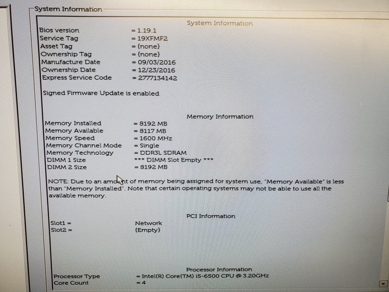 Dell Optiplex 3040, Intel i5-6500, 8GB Ram, 300GB SSD