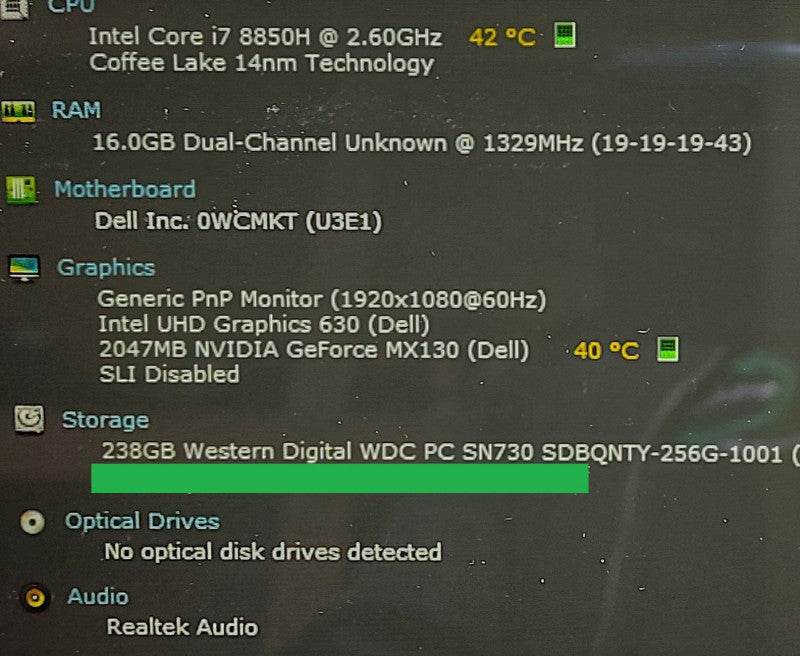 Dell Latitude 5491 i7-8850H 2.6GHz 16GB RAM 256GB SSD 14\\"