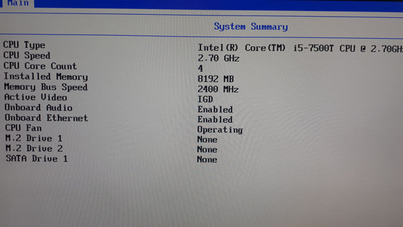 Lenovo M710q USFF, i5-7500T 2.7GHz, 8GB DDR4, No HDD/No M.2 Sata