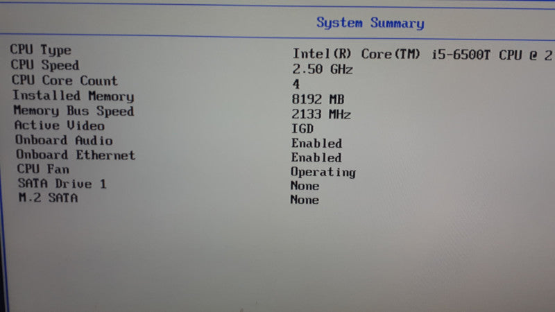Lenovo M700 USFF, i5-6500T 2.5GHz, 8GB DDR4, No HDD/No M.2 Sata