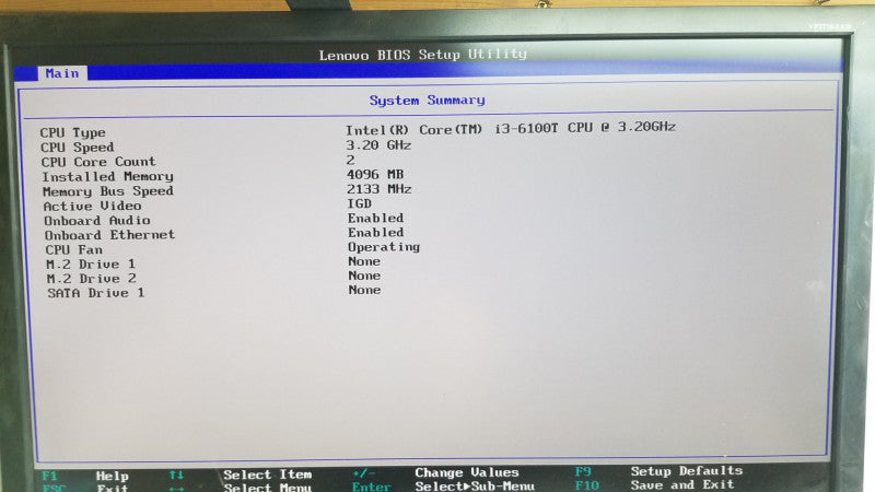 Lenovo ThinkCenter M710Q i3-6100T @ 3.20ghz / 4gb ram / see  notes