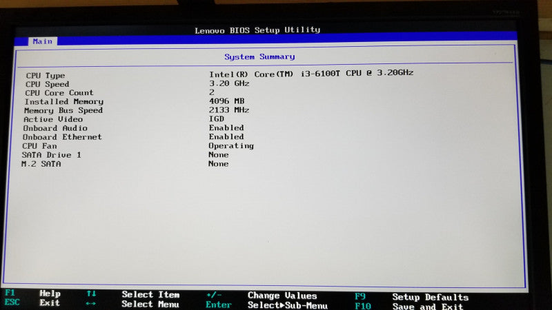 Lenovo M700 Thinkstation i3-6100T @ 3.20ghz / 4gb ram / no HDDs