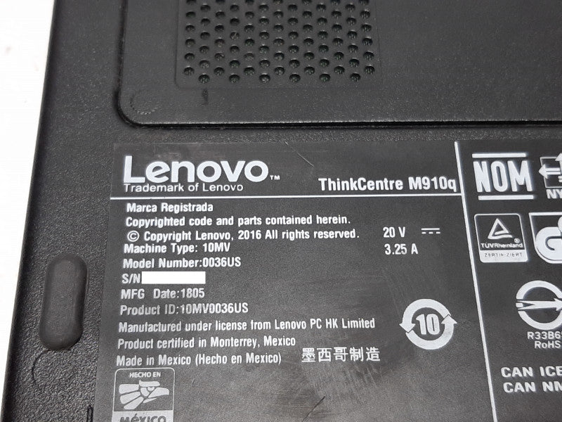 Lenovo ThinkCentre M910q i5-6500T @ 2.50GHz 4GB RAM -No HDD