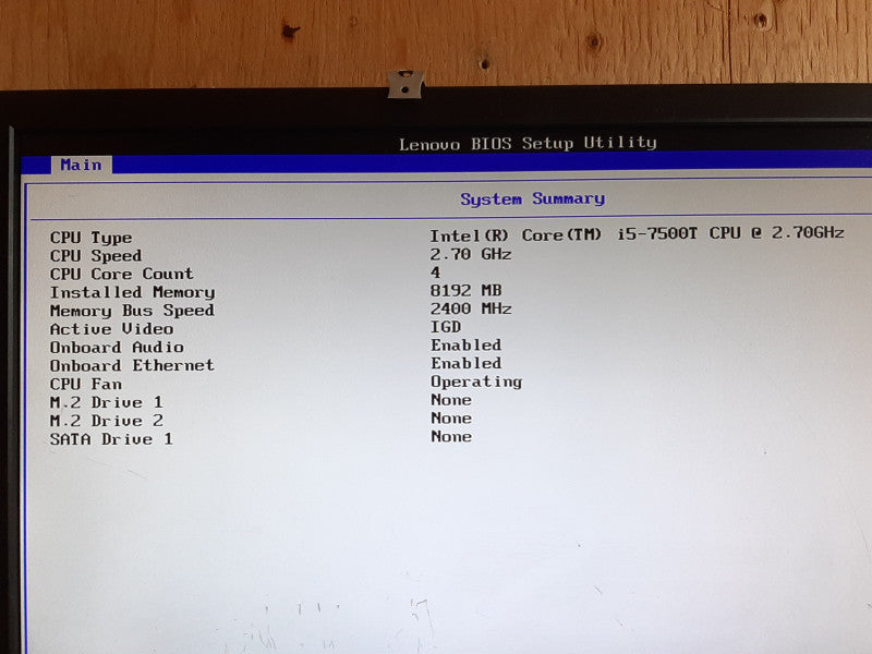 Lenovo ThinkCentre M910q i5-7500T @ 2.70GHz 8GB RAM -No HDD