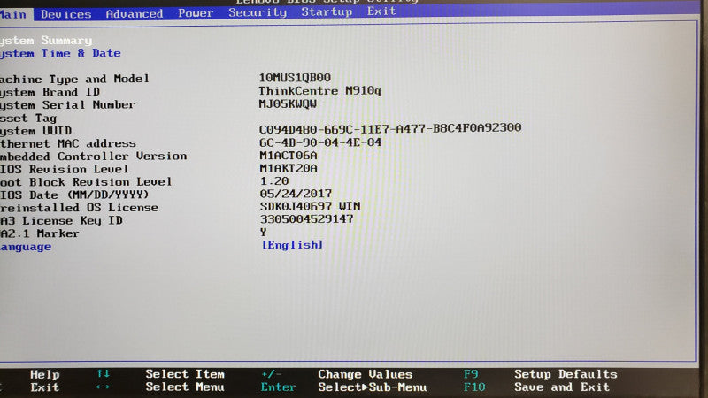 Lenovo ThinkCentre M910q mini PC, Core i7-6700T 2.8GHz 8GB RAM, 256GB M.2 SSD, No Power Adapter/Antenna/OS