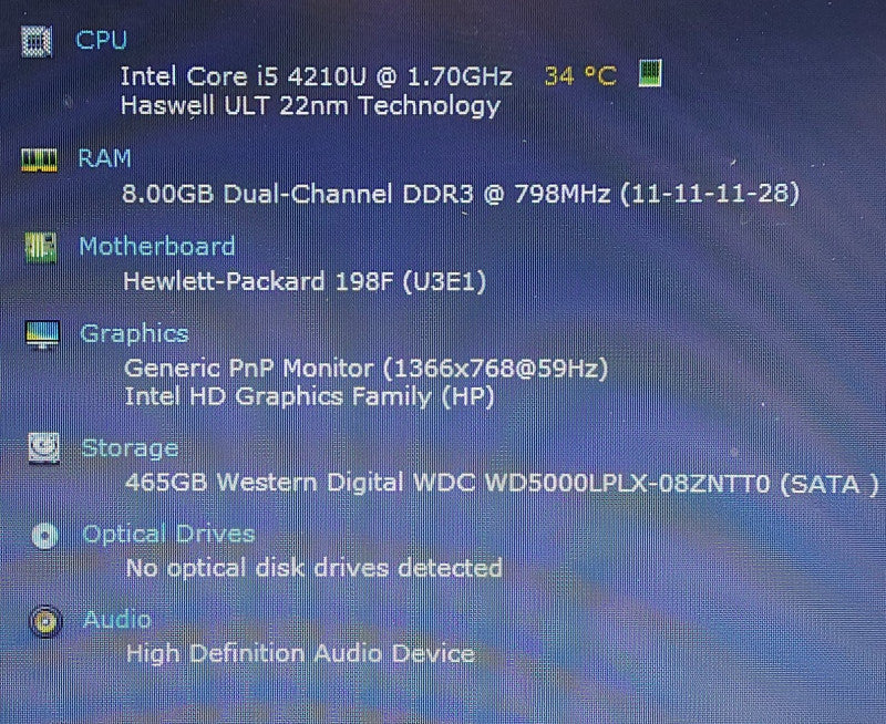HP ProBook 850 G1 i5-4210U 1.7GHz 8GB RAM 500GB HDD 15.6\\"