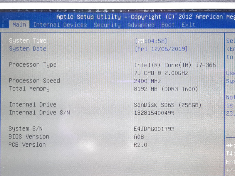 Motion MC-F5te CFT-003 Tablet PC i7-3667U @2GHz 8GB RAM 256GB SSD