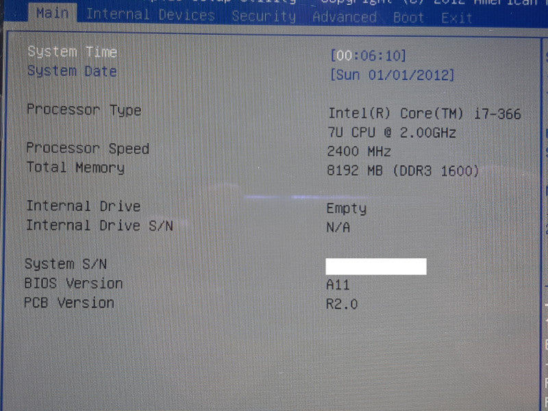 Motion MC-F5te CFT-003 Tablet PC i7-3667U @2GHz 8GB RAM NO SSD