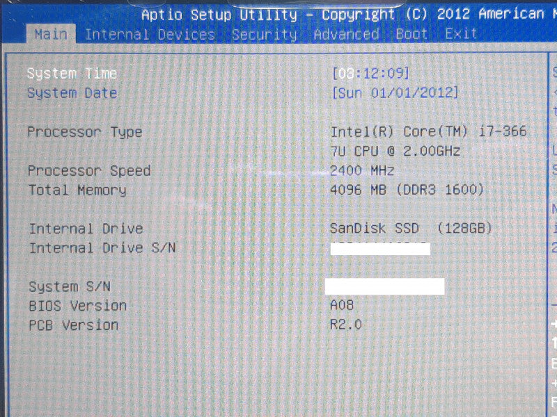Motion MC-F5te CFT-003 Tablet PC i7-3667U @2GHz 8GB RAM NO SSD