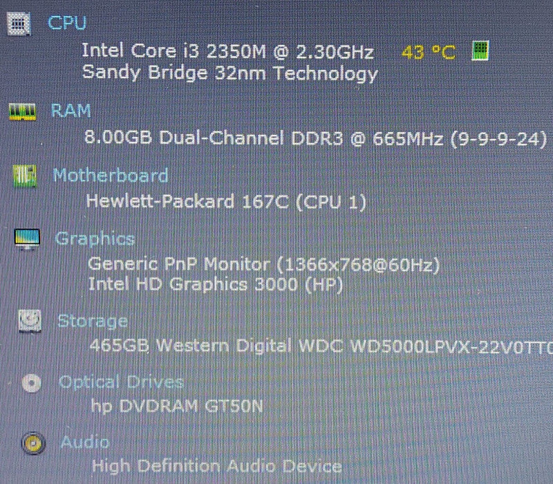 HP ProBook 4530s i3-2350M 2.3GHz 8GB RAM 500GB HDD 15.6\\"