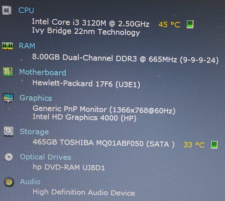HP ProBook 4540s i3-3120M 2.3GHz 8GB RAM 500GB HDD 15.6\\"