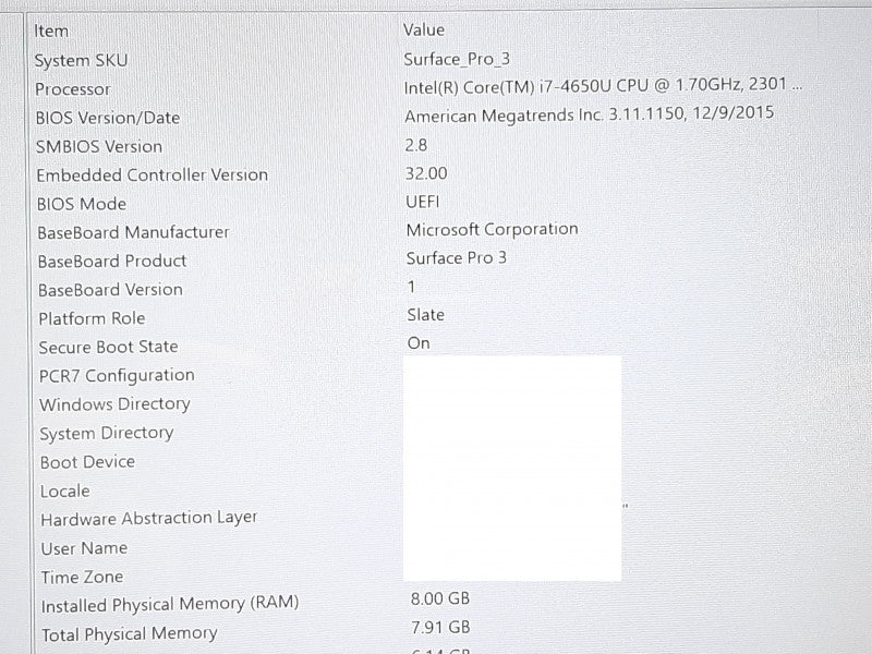 Surface Pro 3 1631 i7-4650U @ 2.3GHz 8GB RAM 256GB Flash -Cracked Screen