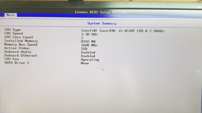 Lenovo M93P Core i5-4570T @ 2.90ghz / 8gb ram / no HDDs